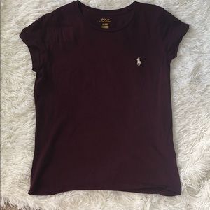 Burgundy Ralph Lauren T-shirt (M)